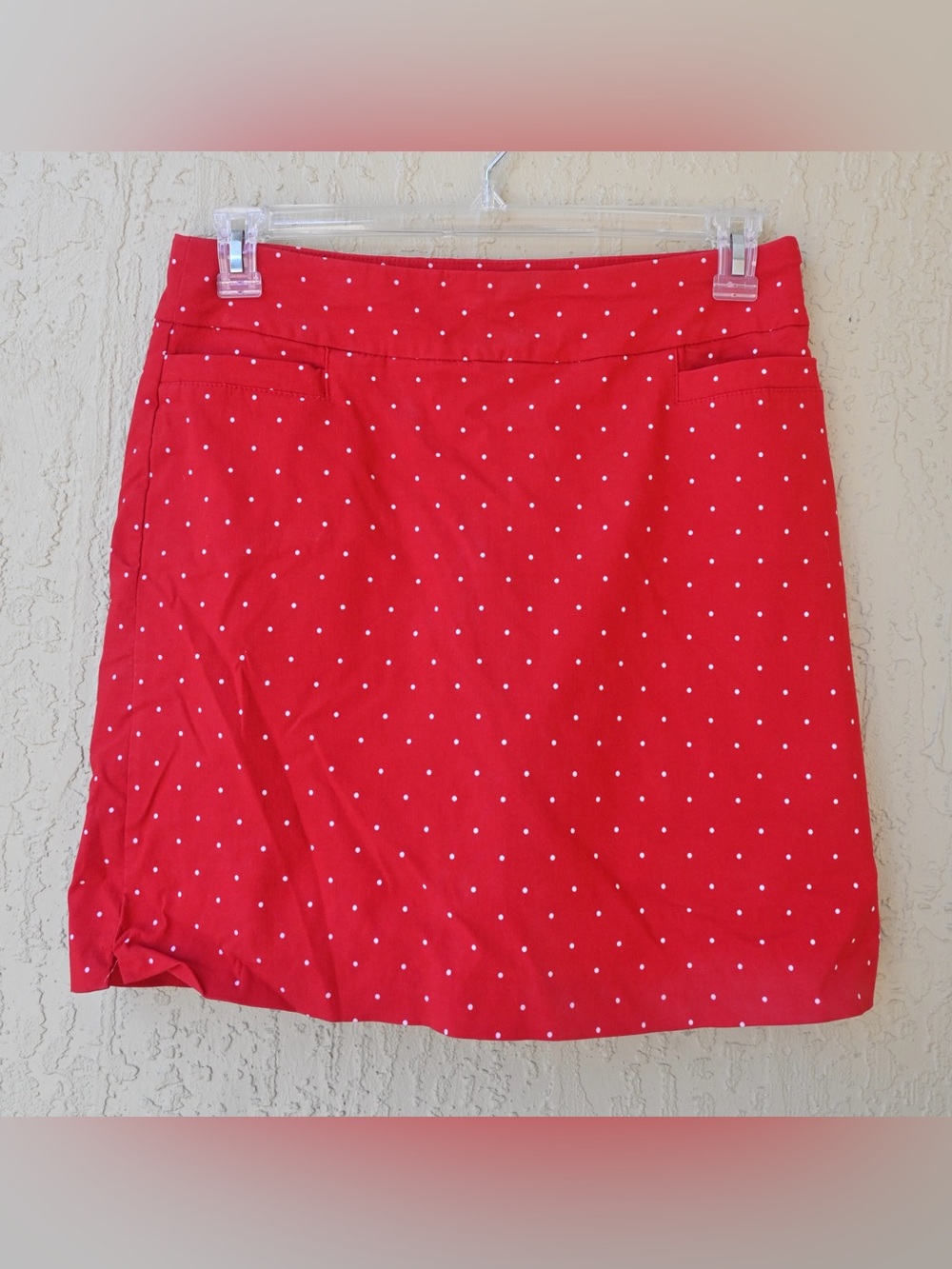 Kim Rogers Red Polka Dot Pull-On Skort